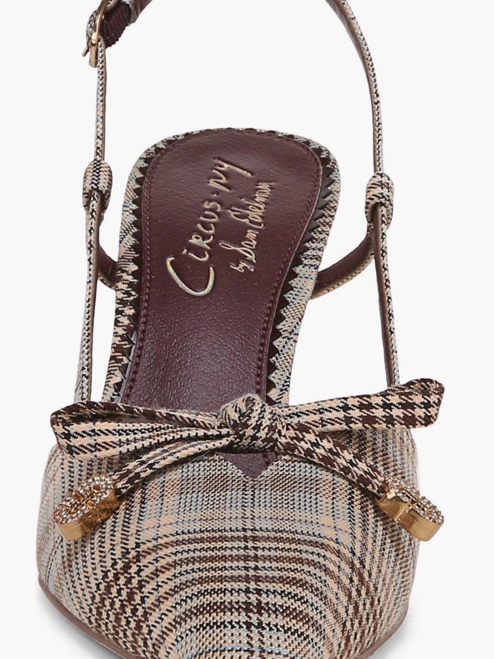 Circus by Sam Edelman Plaid Bow Slingback Pump in Brown